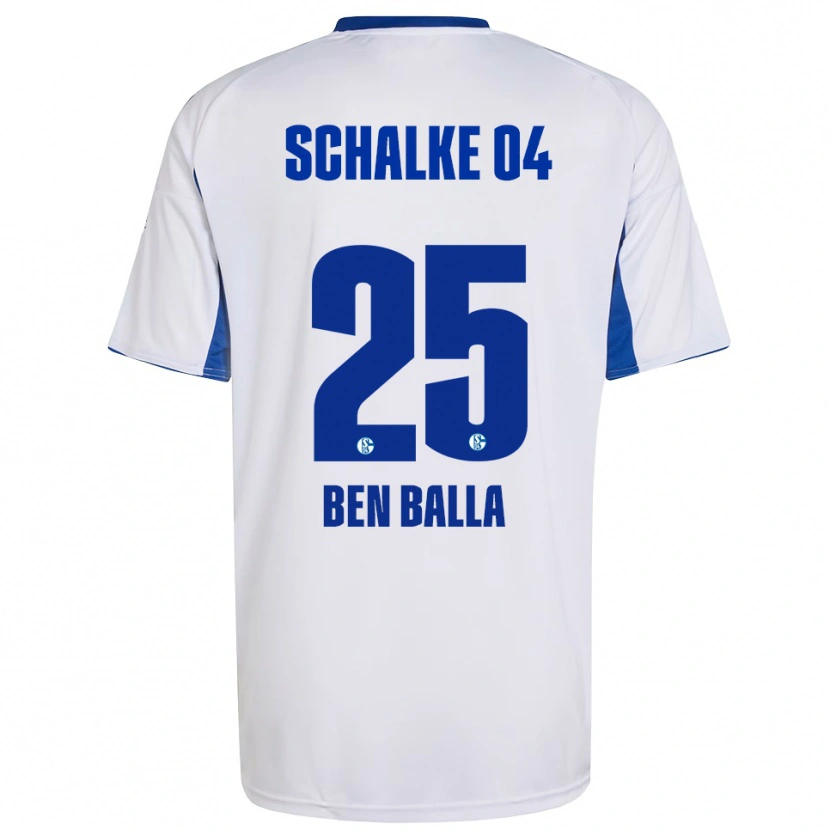 Danxen Niño Camiseta Yassin Ben Balla #25 Blanco Azul 2ª Equipación 2025/26 La Camisa México