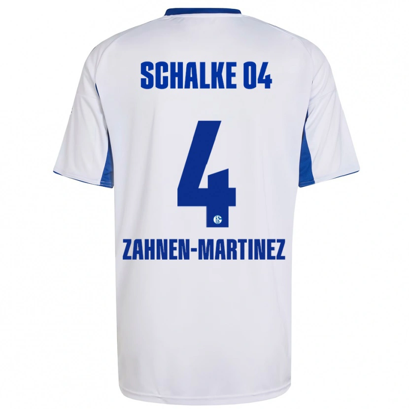 Danxen Niño Camiseta Pablo Zahnen-Martinez #4 Blanco Azul 2ª Equipación 2025/26 La Camisa México