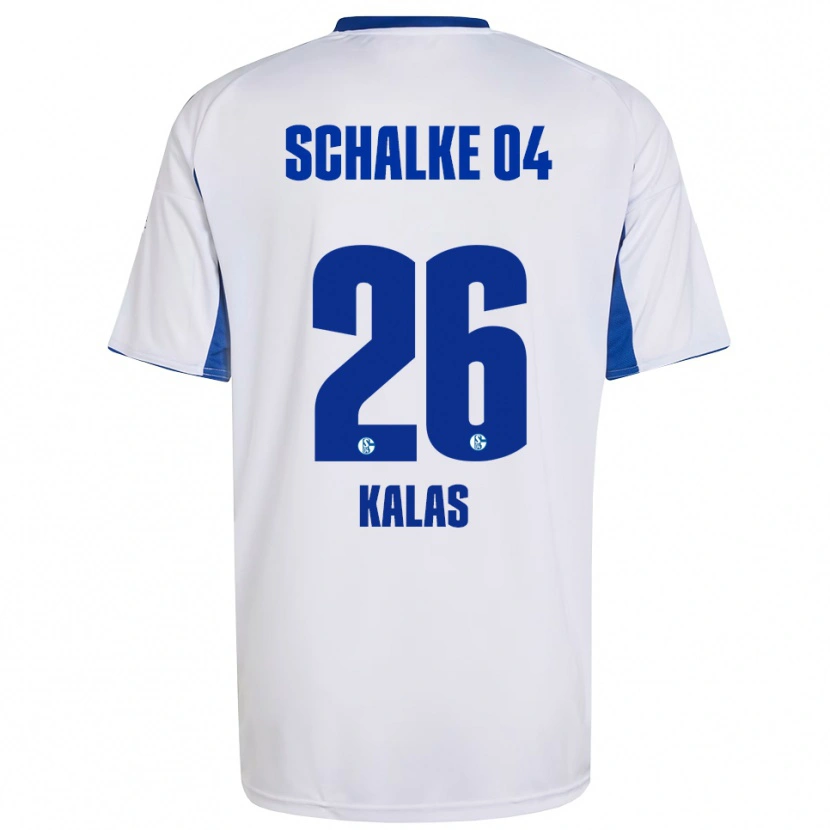 Danxen Niño Camiseta Tomas Kalas #26 Blanco Azul 2ª Equipación 2025/26 La Camisa México