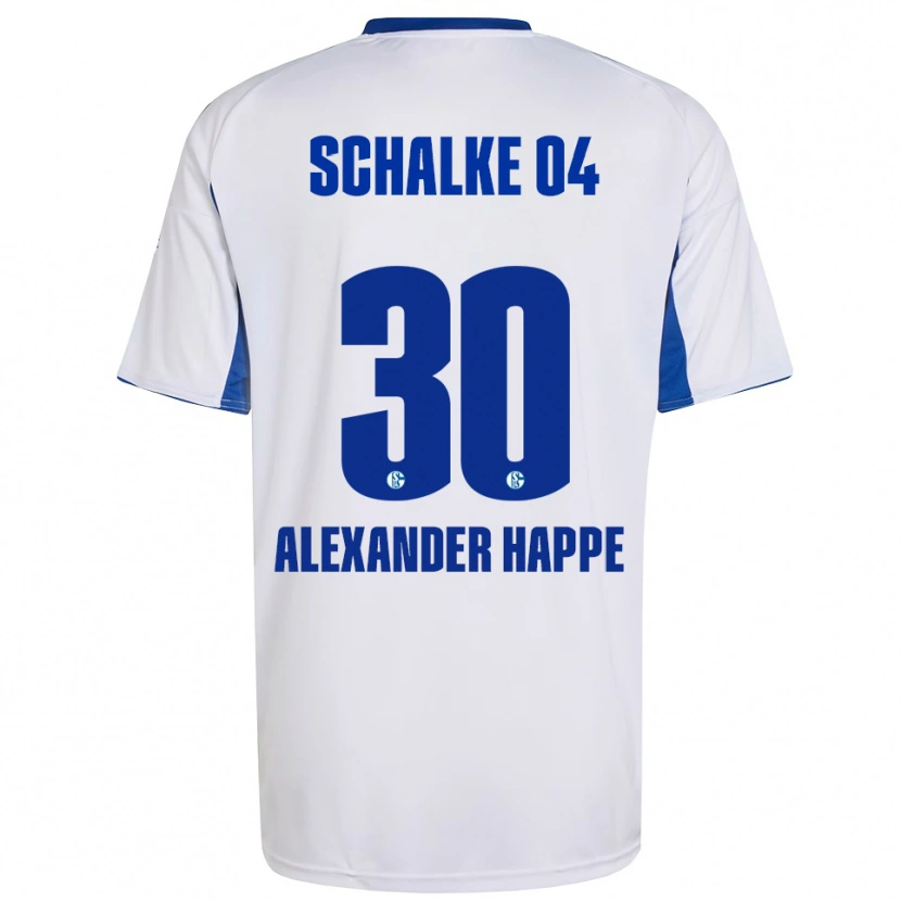 Danxen Niño Camiseta Luca Alexander Happe #30 Blanco Azul 2ª Equipación 2025/26 La Camisa México