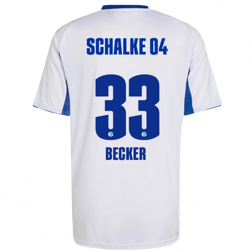 Danxen Niño Camiseta Vitalie Becker #33 Blanco Azul 2ª Equipación 2025/26 La Camisa México