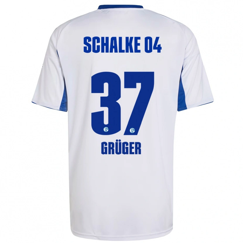 Danxen Niño Camiseta Max Grüger #37 Blanco Azul 2ª Equipación 2025/26 La Camisa México