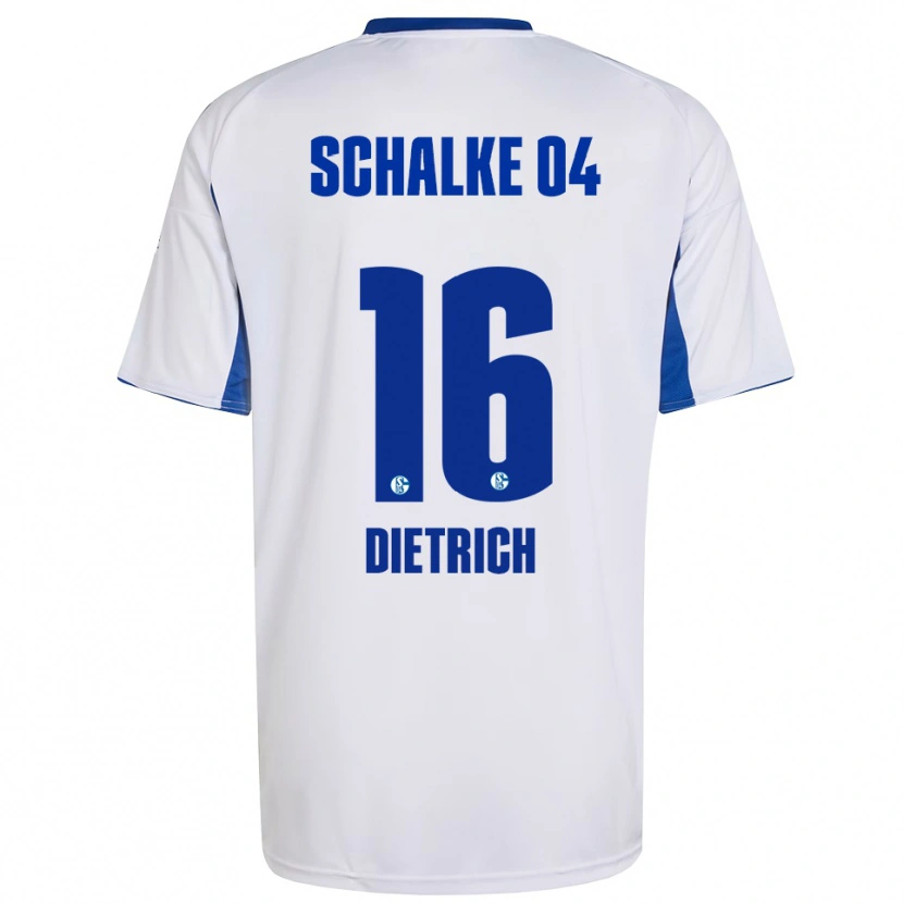 Danxen Niño Camiseta Tim Dietrich #16 Blanco Azul 2ª Equipación 2025/26 La Camisa México