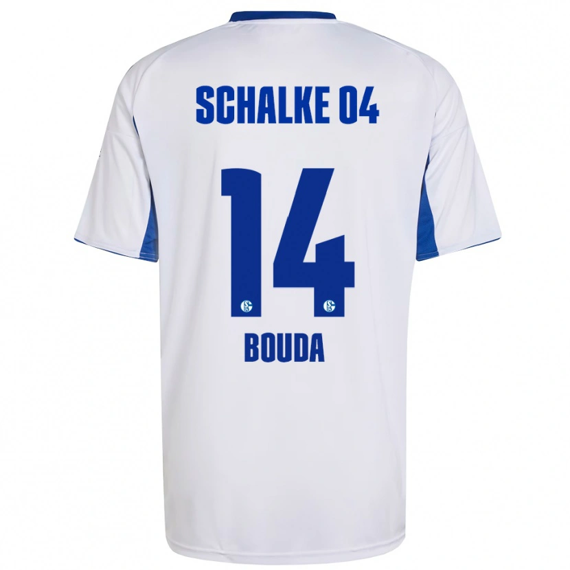 Danxen Niño Camiseta Anas Bouda #14 Blanco Azul 2ª Equipación 2025/26 La Camisa México