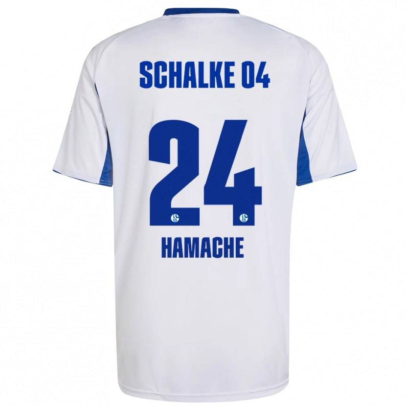 Danxen Niño Camiseta Ilyes Hamache #24 Blanco Azul 2ª Equipación 2025/26 La Camisa México