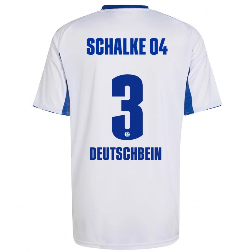 Danxen Niño Camiseta Lasse Deutschbein #3 Blanco Azul 2ª Equipación 2025/26 La Camisa México
