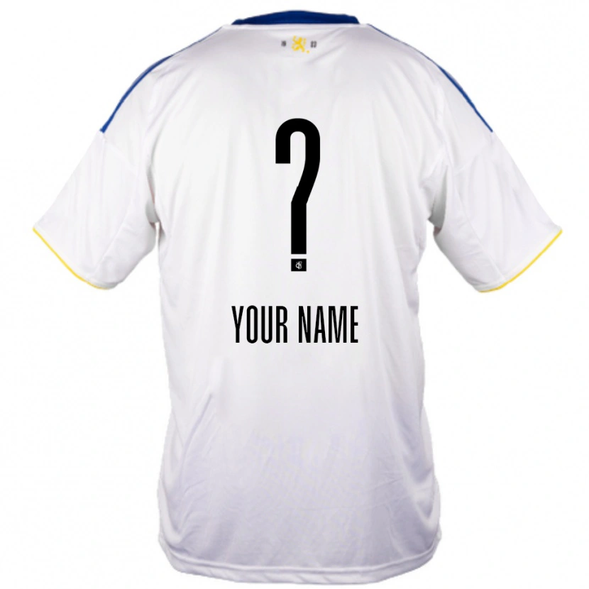 Danxen Niño Camiseta Su Nombre #0 Blanco Azul Amarillo 2ª Equipación 2025/26 La Camisa México