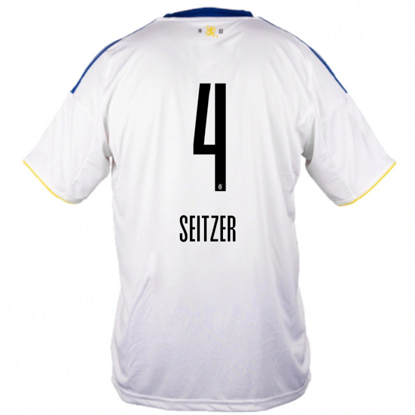 Danxen Niño Camiseta Max Seitzer #4 Blanco Azul Amarillo 2ª Equipación 2025/26 La Camisa México