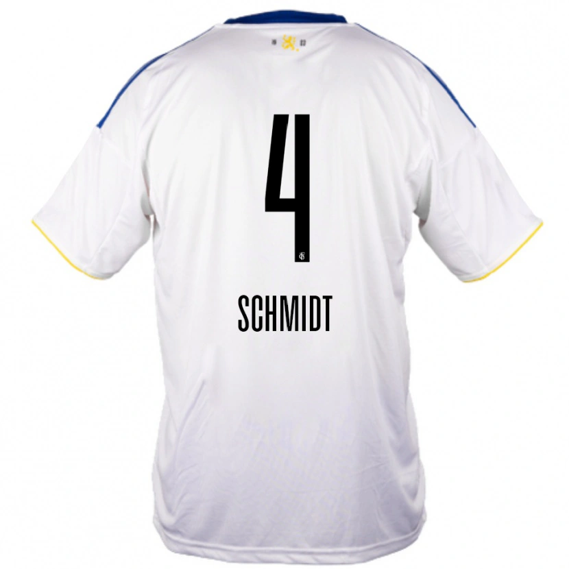 Danxen Niño Camiseta Louis Schmidt #4 Blanco Azul Amarillo 2ª Equipación 2025/26 La Camisa México