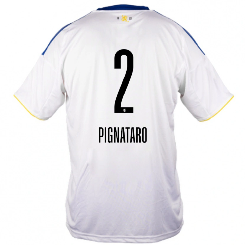 Danxen Niño Camiseta Leo Pignataro #2 Blanco Azul Amarillo 2ª Equipación 2025/26 La Camisa México