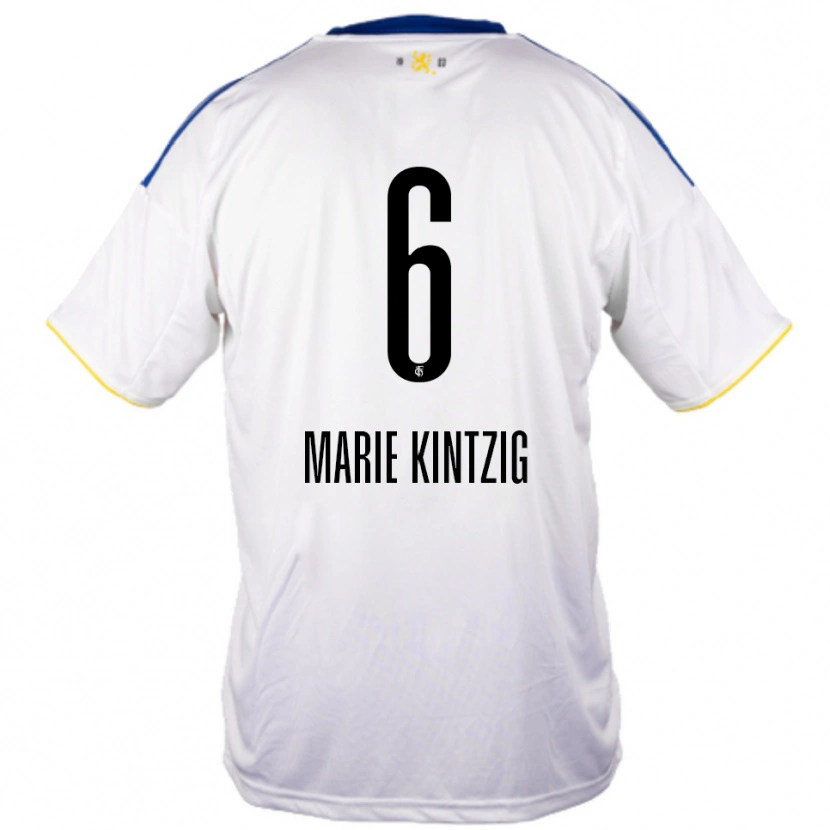 Danxen Niño Camiseta Lilly Marie Kintzig #6 Blanco Azul Amarillo 2ª Equipación 2025/26 La Camisa México