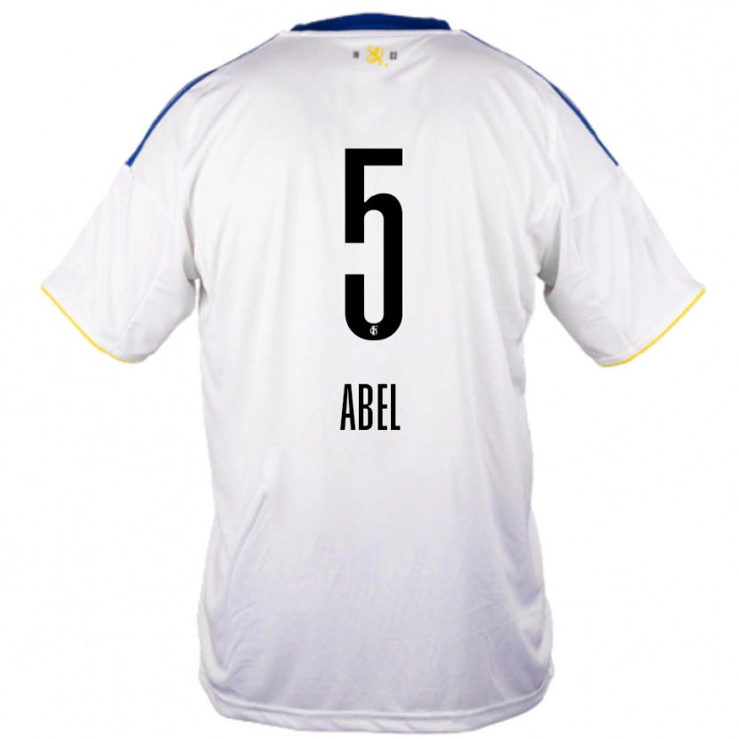 Danxen Niño Camiseta Andris Abel #5 Blanco Azul Amarillo 2ª Equipación 2025/26 La Camisa México