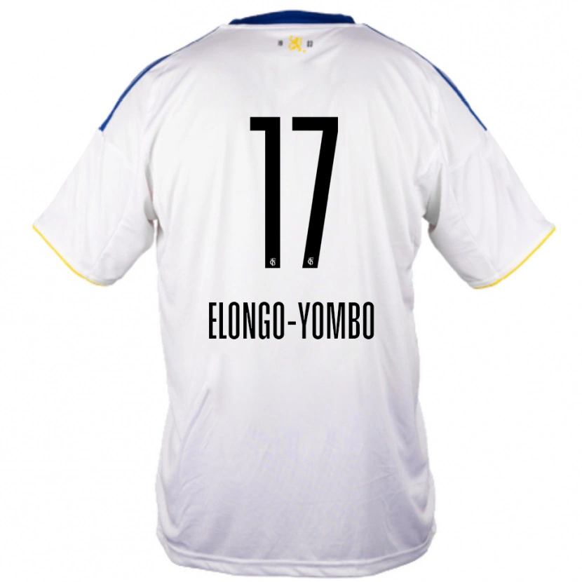 Danxen Niño Camiseta Rodney Elongo-Yombo #17 Blanco Azul Amarillo 2ª Equipación 2025/26 La Camisa México