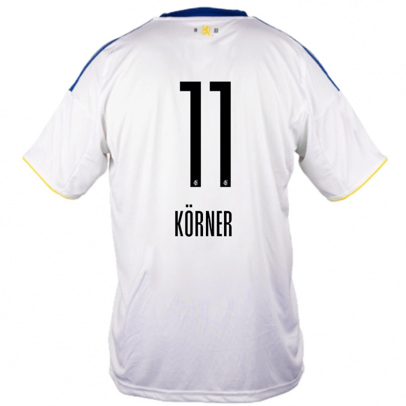 Danxen Niño Camiseta Lea Körner #11 Blanco Azul Amarillo 2ª Equipación 2025/26 La Camisa México