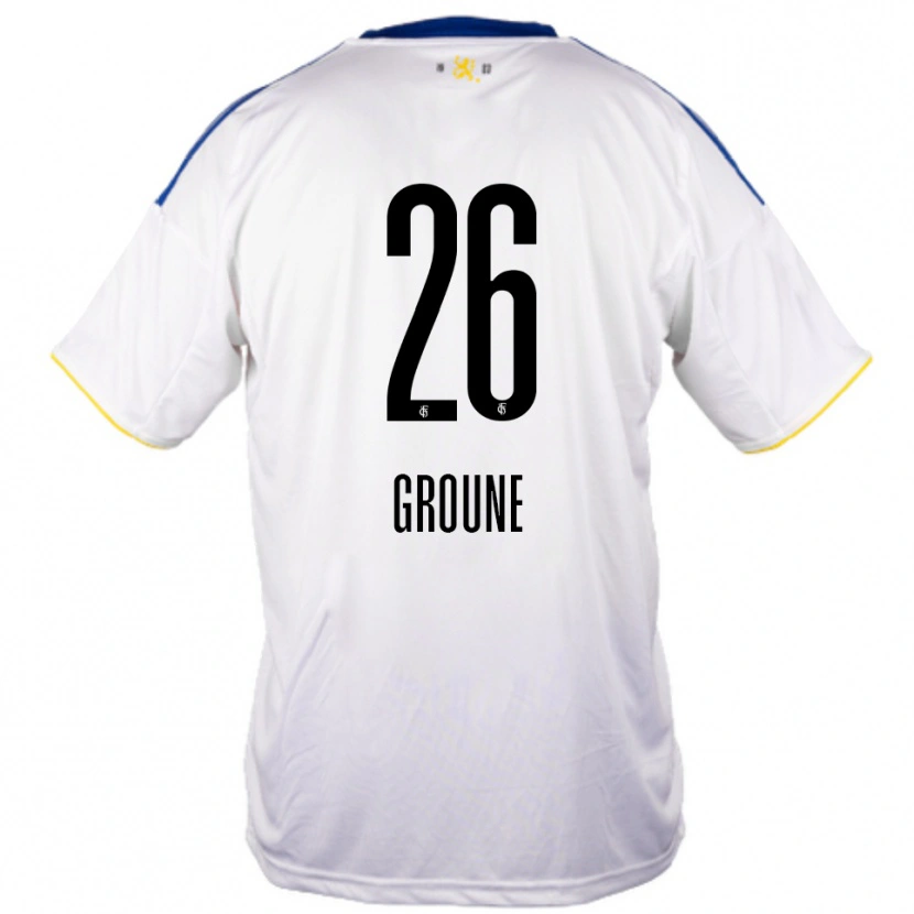 Danxen Niño Camiseta Amine Groune #26 Blanco Azul Amarillo 2ª Equipación 2025/26 La Camisa México