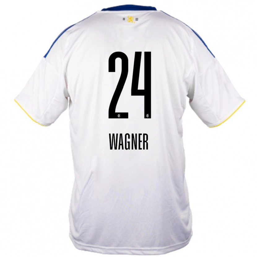 Danxen Niño Camiseta Emma Wagner #24 Blanco Azul Amarillo 2ª Equipación 2025/26 La Camisa México