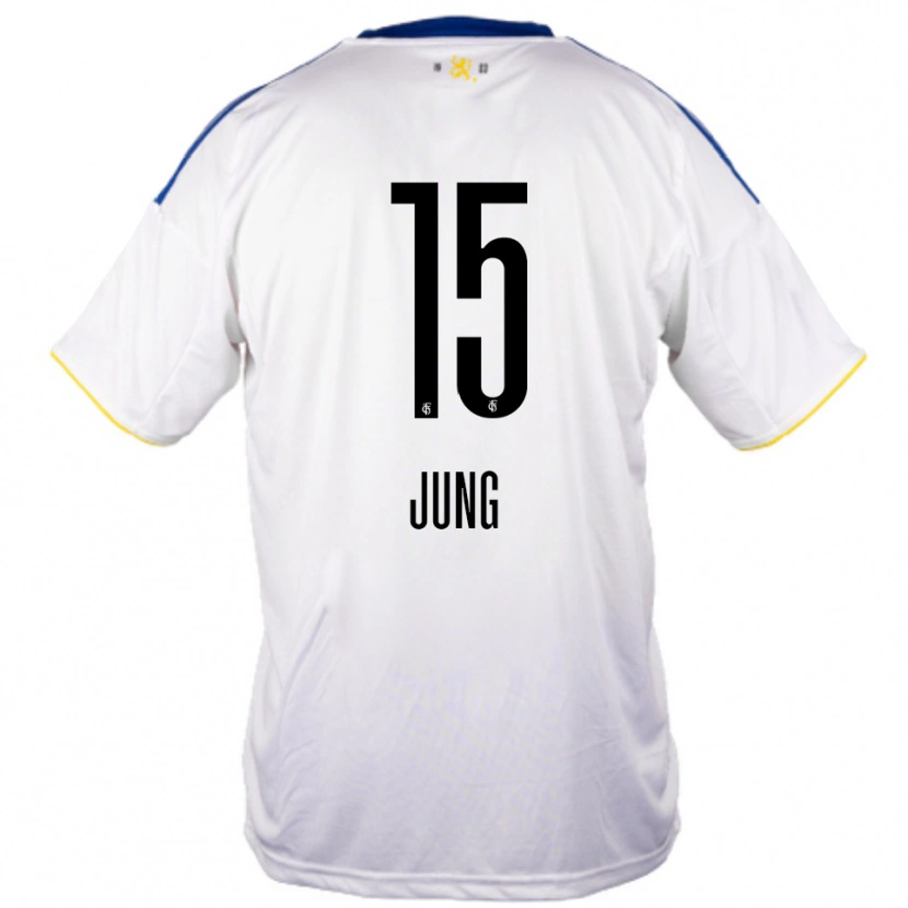 Danxen Niño Camiseta Elias Jung #15 Blanco Azul Amarillo 2ª Equipación 2025/26 La Camisa México