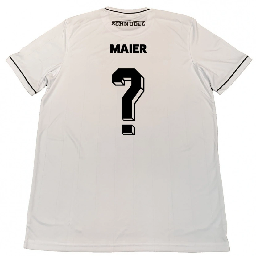 Danxen Niño Camiseta Marie Maier #0 Blanco Negro 2ª Equipación 2025/26 La Camisa México