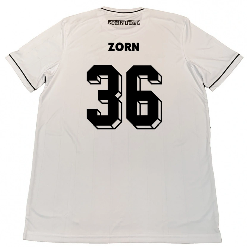 Danxen Niño Camiseta Emil Zorn #36 Blanco Negro 2ª Equipación 2025/26 La Camisa México
