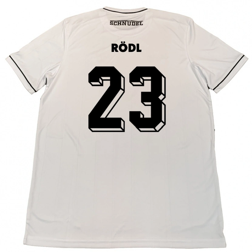 Danxen Niño Camiseta Valentin Rödl #23 Blanco Negro 2ª Equipación 2025/26 La Camisa México