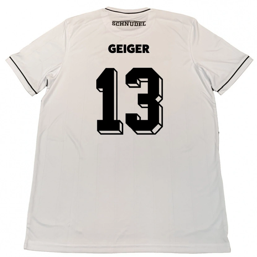 Danxen Niño Camiseta Luca Geiger #13 Blanco Negro 2ª Equipación 2025/26 La Camisa México