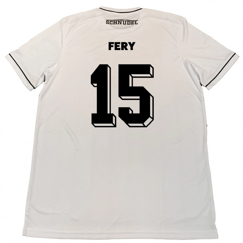 Danxen Niño Camiseta Kevin Fery #15 Blanco Negro 2ª Equipación 2025/26 La Camisa México
