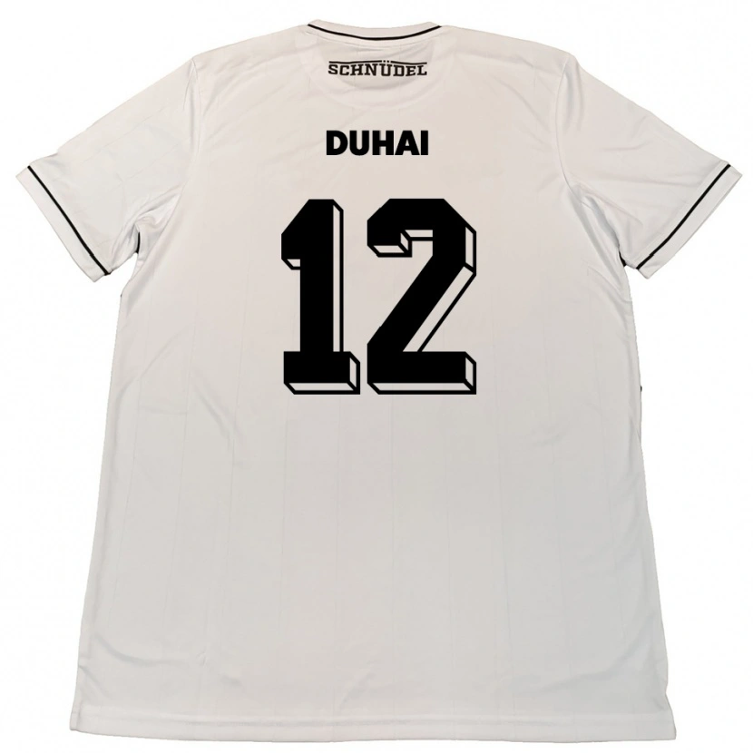 Danxen Niño Camiseta Konstantin Duhai #12 Blanco Negro 2ª Equipación 2025/26 La Camisa México