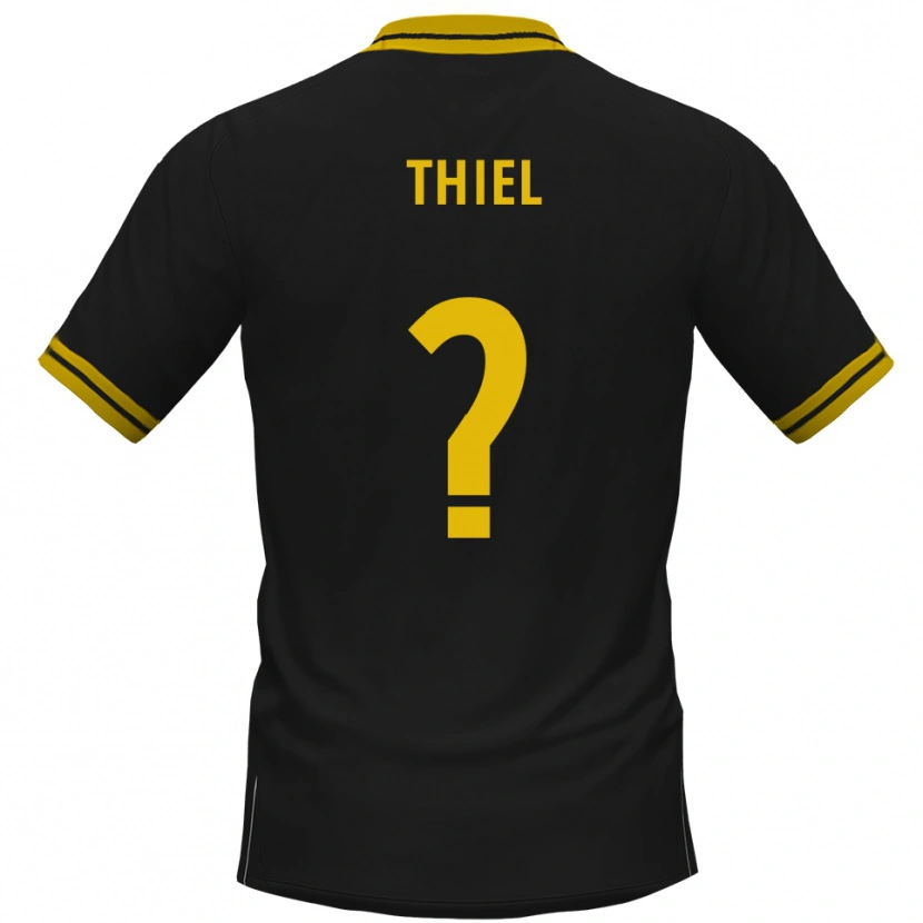 Danxen Niño Camiseta David Thiel #0 Negro Amarillo 2ª Equipación 2025/26 La Camisa México