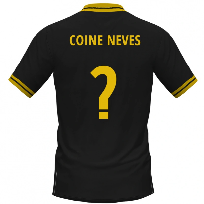 Danxen Niño Camiseta Arthur Coine Neves #0 Negro Amarillo 2ª Equipación 2025/26 La Camisa México