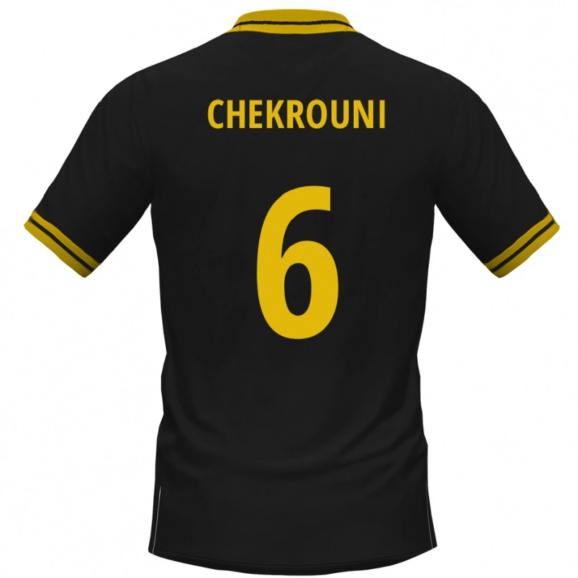 Danxen Niño Camiseta Salim Chekrouni #6 Negro Amarillo 2ª Equipación 2025/26 La Camisa México