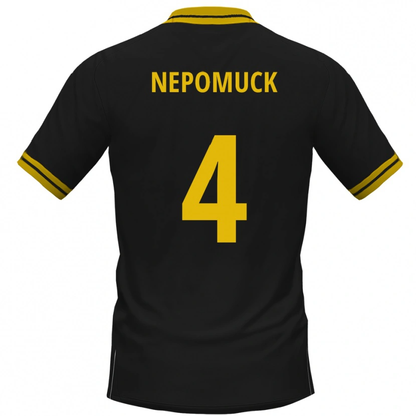 Danxen Niño Camiseta Simon Nepomuck #4 Negro Amarillo 2ª Equipación 2025/26 La Camisa México