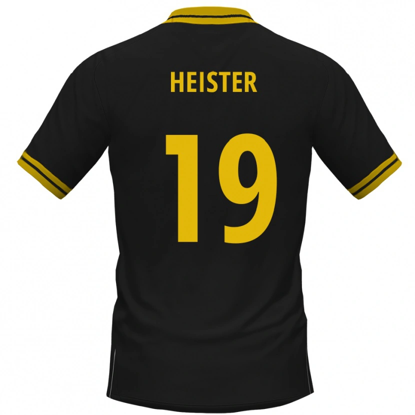 Danxen Niño Camiseta Florian Heister #19 Negro Amarillo 2ª Equipación 2025/26 La Camisa México