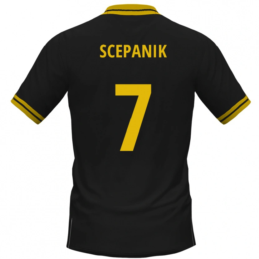 Danxen Niño Camiseta Lukas Scepanik #7 Negro Amarillo 2ª Equipación 2025/26 La Camisa México