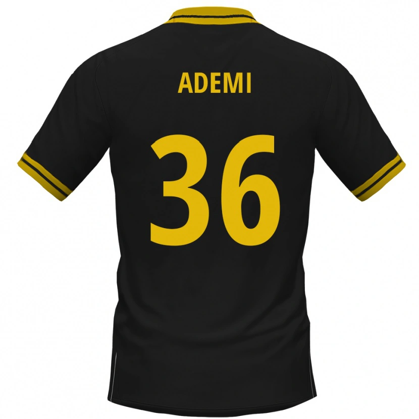 Danxen Niño Camiseta Faton Ademi #36 Negro Amarillo 2ª Equipación 2025/26 La Camisa México