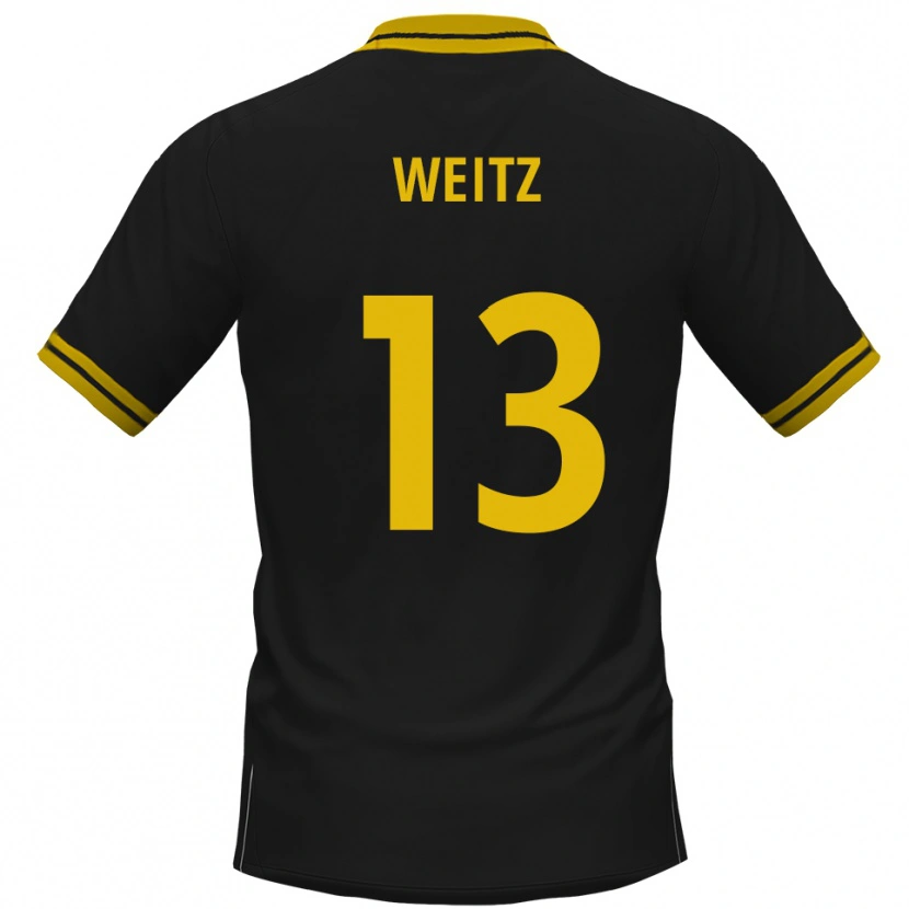 Danxen Niño Camiseta Oliver Weitz #13 Negro Amarillo 2ª Equipación 2025/26 La Camisa México