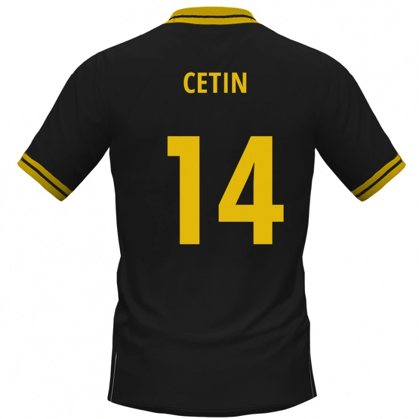 Danxen Niño Camiseta Mikail Cetin #14 Negro Amarillo 2ª Equipación 2025/26 La Camisa México