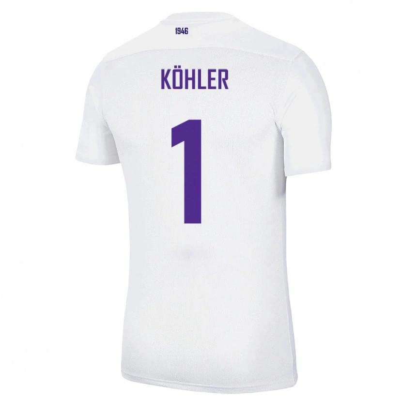 Danxen Niño Camiseta Lucas Köhler #1 Blanco Verde 2ª Equipación 2025/26 La Camisa México