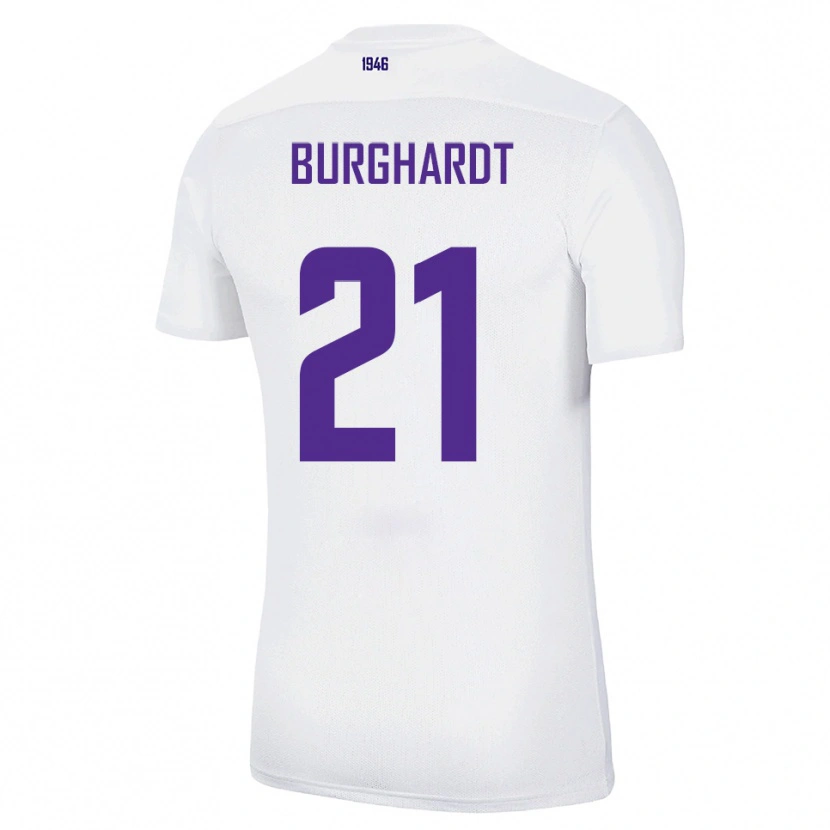 Danxen Niño Camiseta Maxim Burghardt #21 Blanco Verde 2ª Equipación 2025/26 La Camisa México