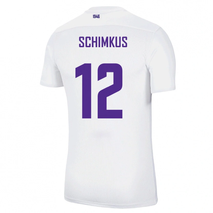 Danxen Niño Camiseta Lukas Schimkus #12 Blanco Verde 2ª Equipación 2025/26 La Camisa México
