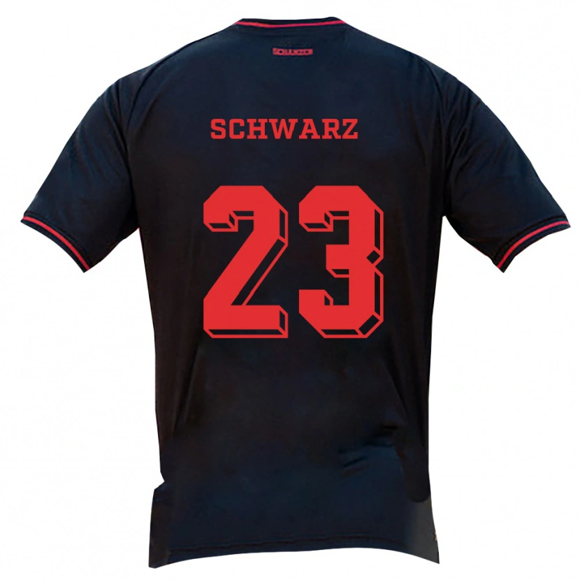 Danxen Niño Camiseta Magdalena Schwarz #23 Negro Rojo Blanco 2ª Equipación 2025/26 La Camisa México
