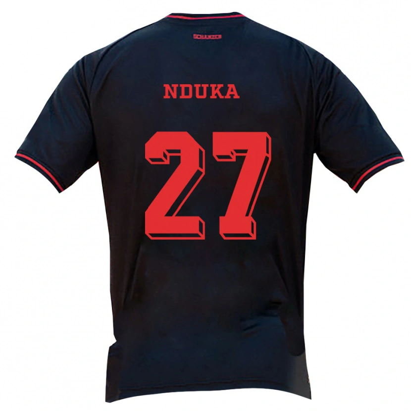 Danxen Niño Camiseta Donald Nduka #27 Negro Rojo Blanco 2ª Equipación 2025/26 La Camisa México