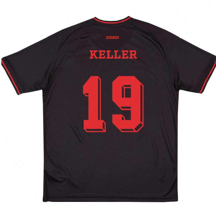 Danxen Niño Camiseta Tom Keller #19 Negro Rojo Blanco 2ª Equipación 2025/26 La Camisa México