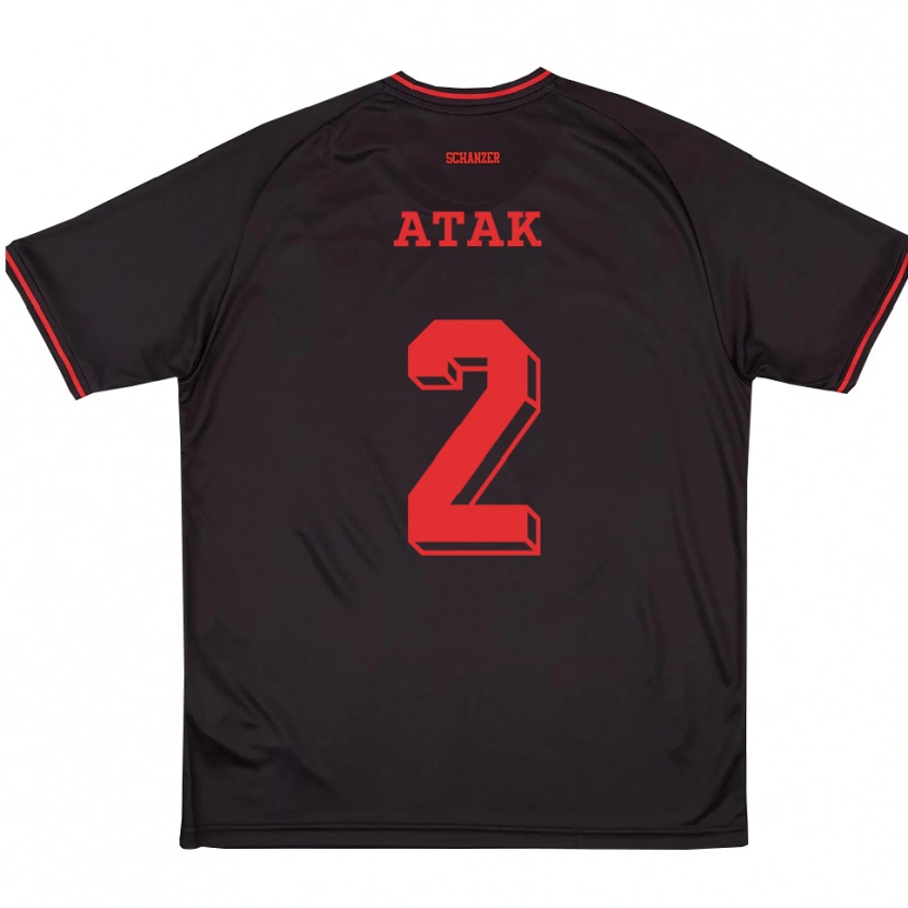 Danxen Niño Camiseta Muhammed Atak #2 Negro Rojo Blanco 2ª Equipación 2025/26 La Camisa México