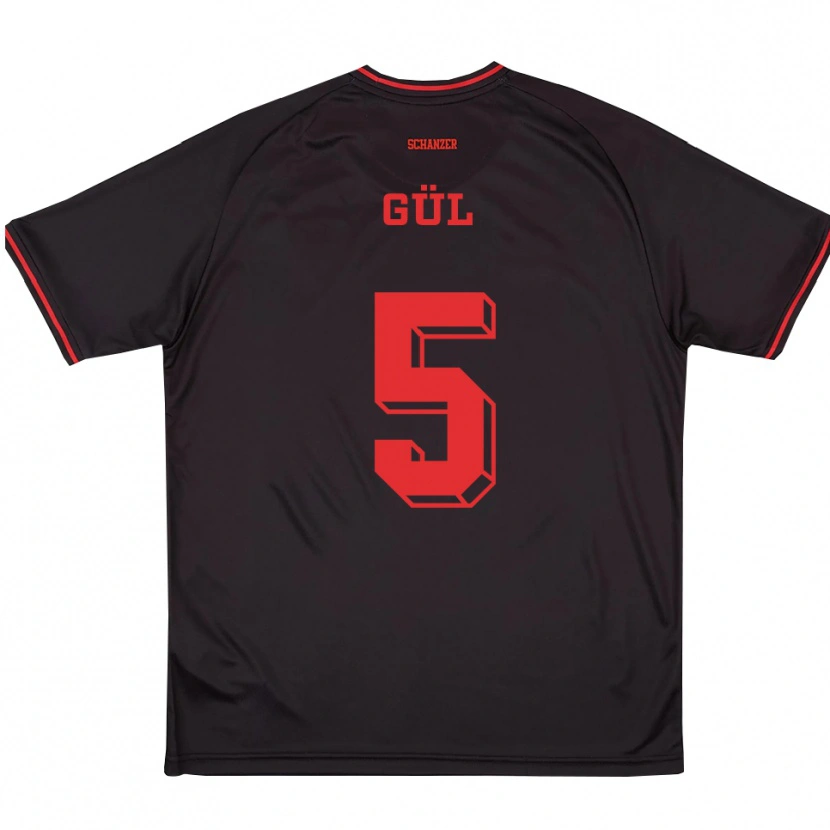 Danxen Niño Camiseta Emre Gül #5 Negro Rojo Blanco 2ª Equipación 2025/26 La Camisa México