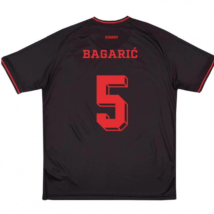 Danxen Niño Camiseta Tomislav Bagarić #5 Negro Rojo Blanco 2ª Equipación 2025/26 La Camisa México