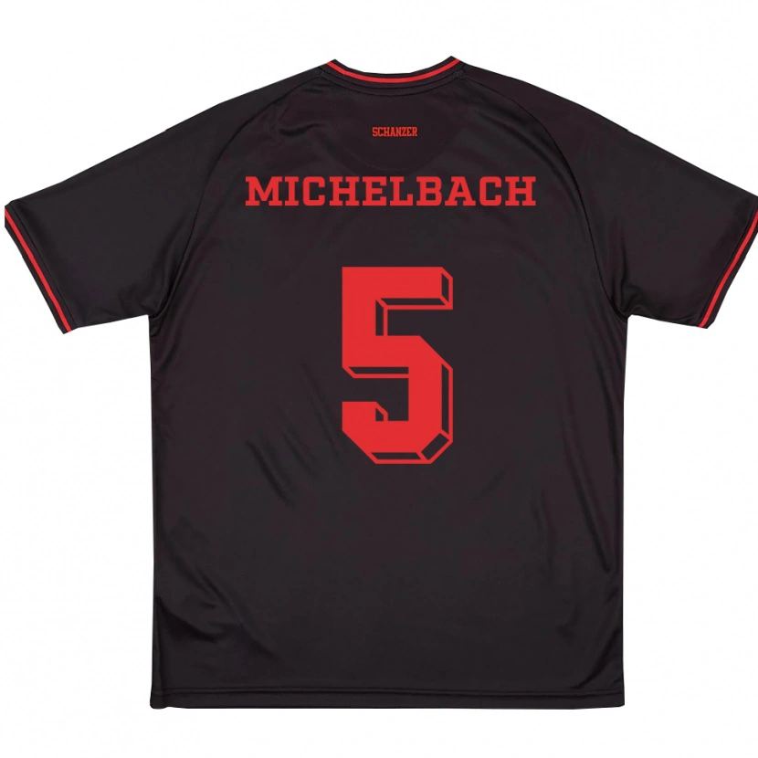 Danxen Niño Camiseta Kilian Michelbach #5 Negro Rojo Blanco 2ª Equipación 2025/26 La Camisa México