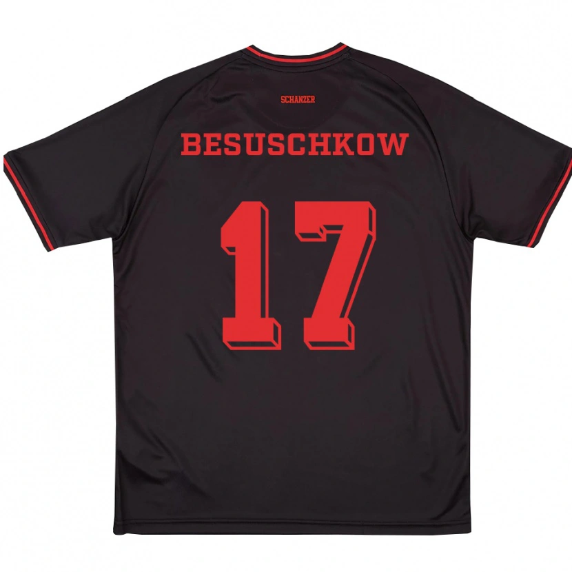 Danxen Niño Camiseta Max Besuschkow #17 Negro Rojo Blanco 2ª Equipación 2025/26 La Camisa México