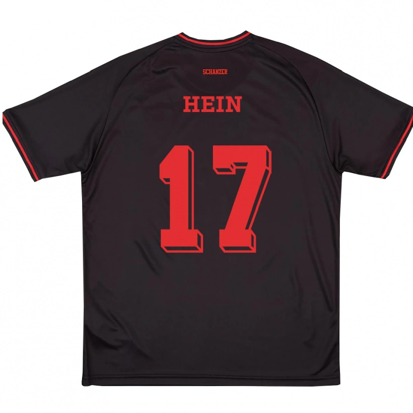 Danxen Niño Camiseta Leonie Hein #17 Negro Rojo Blanco 2ª Equipación 2025/26 La Camisa México