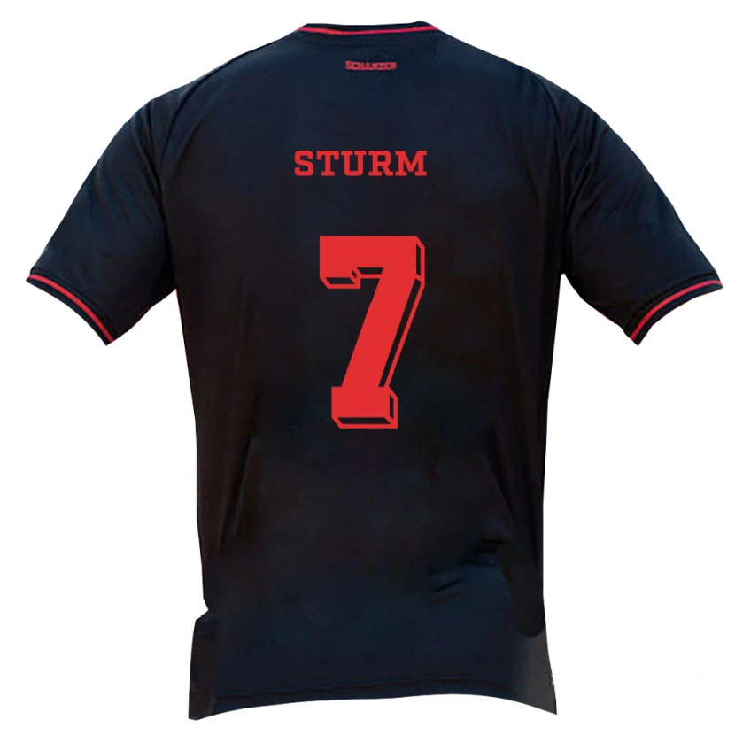 Danxen Niño Camiseta Yann Sturm #7 Negro Rojo Blanco 2ª Equipación 2025/26 La Camisa México