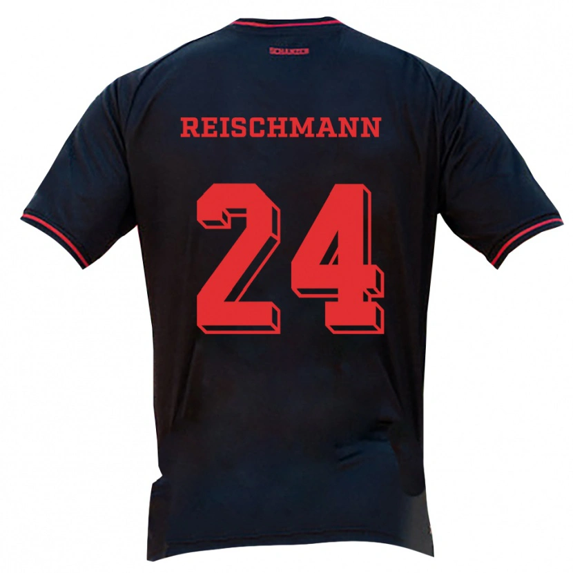 Danxen Niño Camiseta Stefanie Reischmann #24 Negro Rojo Blanco 2ª Equipación 2025/26 La Camisa México